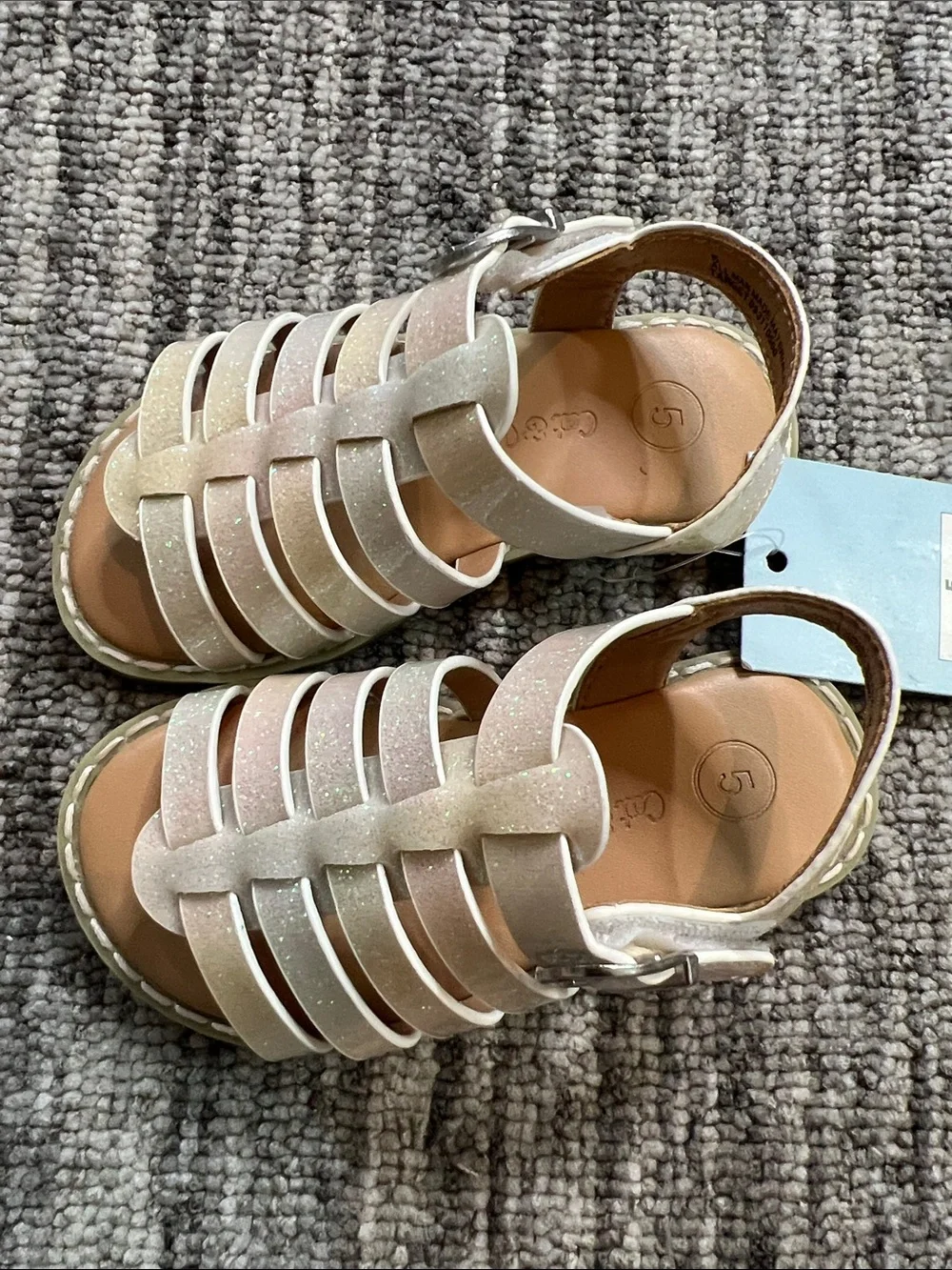 Cat & Jack Sparkle Strappy Sandals - Size 5